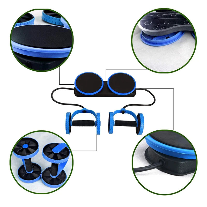 Double-Wheel Ab Roller for Core Workouts, Abdominal Roller Wheel with Knee Pad