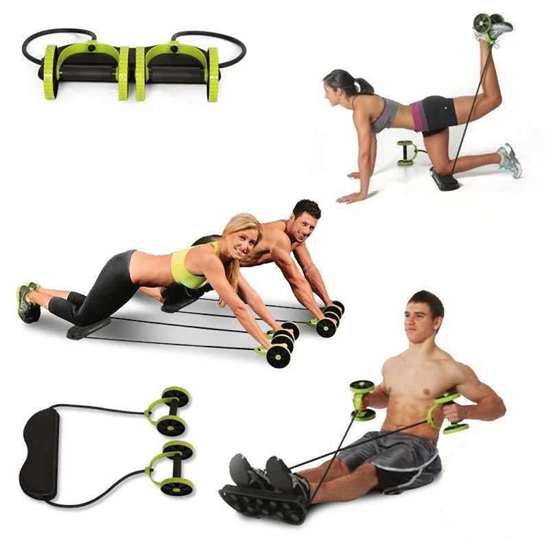 Double-Wheel Ab Roller for Core Workouts, Abdominal Roller Wheel with Knee Pad