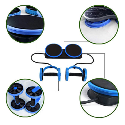Double-Wheel Ab Roller for Core Workouts, Abdominal Roller Wheel with Knee Pad