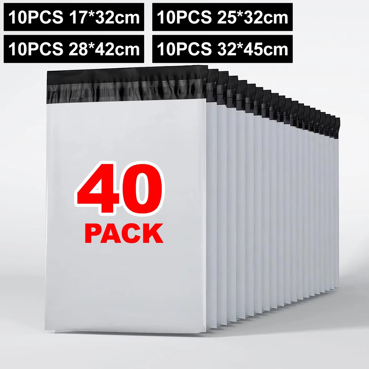 10-40Pcs Self Seal Shipping Bags Portable Poly Mailers Strong Adhesive Packing Mailing Envelopes 17X32Cm 28X42Cm 32X45Cm 25X32Cm